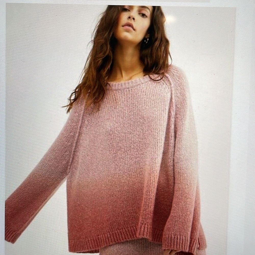 Free People Fade Away Ombré Sweater Size XS Rose Color EUC